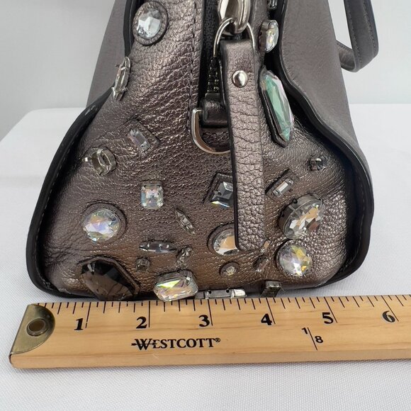 Kate Spade New York Metallic Leather Satchel with Crystal Embellishments - Picture 15 of 15